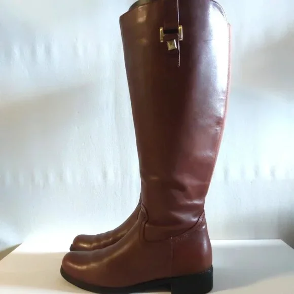 BLONDO Waterproof Wide Calf Brown Leather Riding Boots sz. 7.5 M - Picture 4 of 17